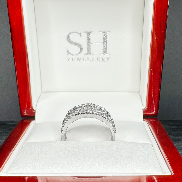 Medium Width Baguette and Round Arch Diamond Ring - W1079