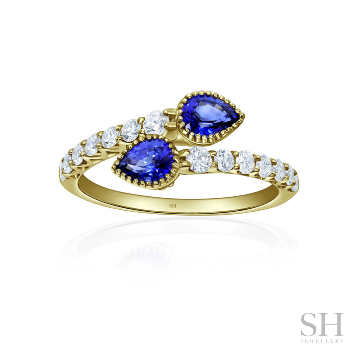 Harmony Pears Sapphire and Diamond Ring (2mm) - W1144