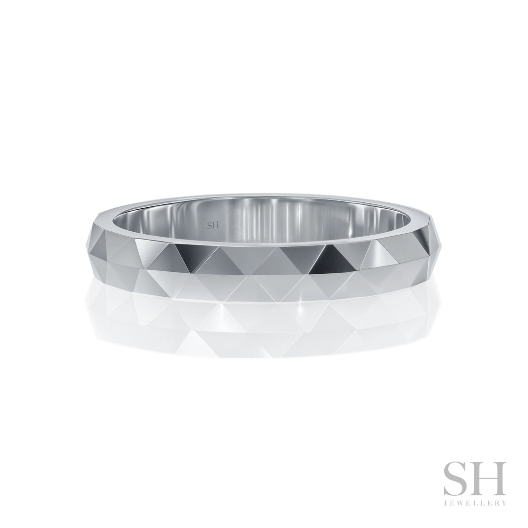 Prism Wedding Ring (3mm) - W1154 — 18kt White Gold (Clearance)