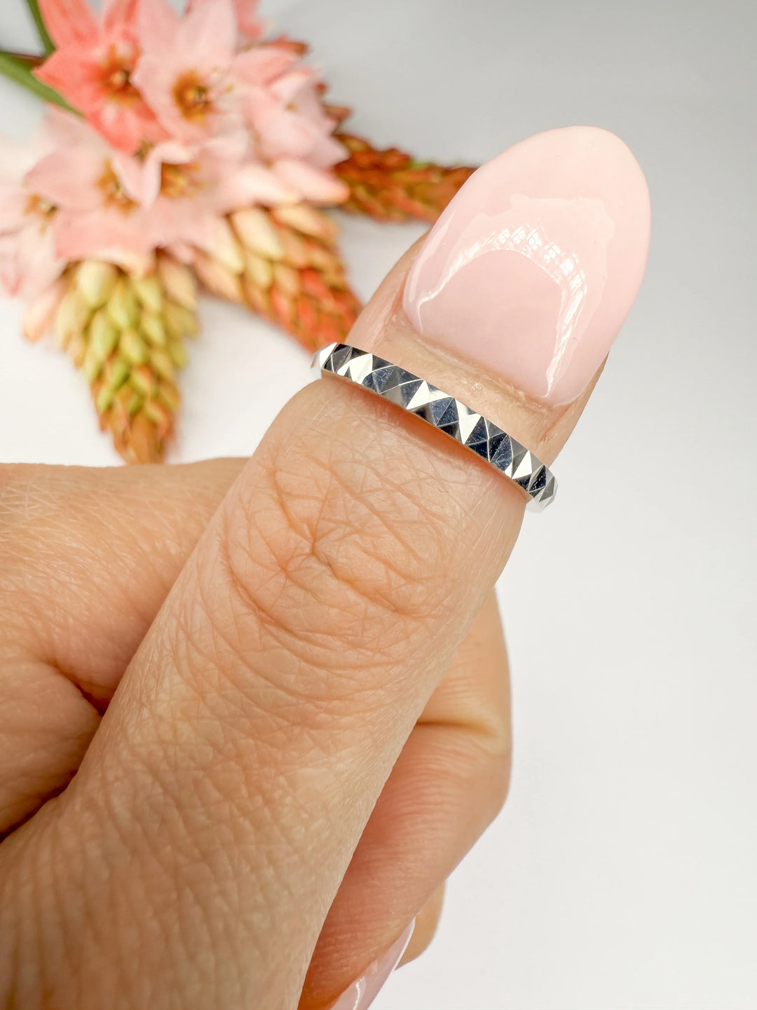 Double Prism Wedding Ring (2mm) - W1155 — 18kt White Gold (Clearance)