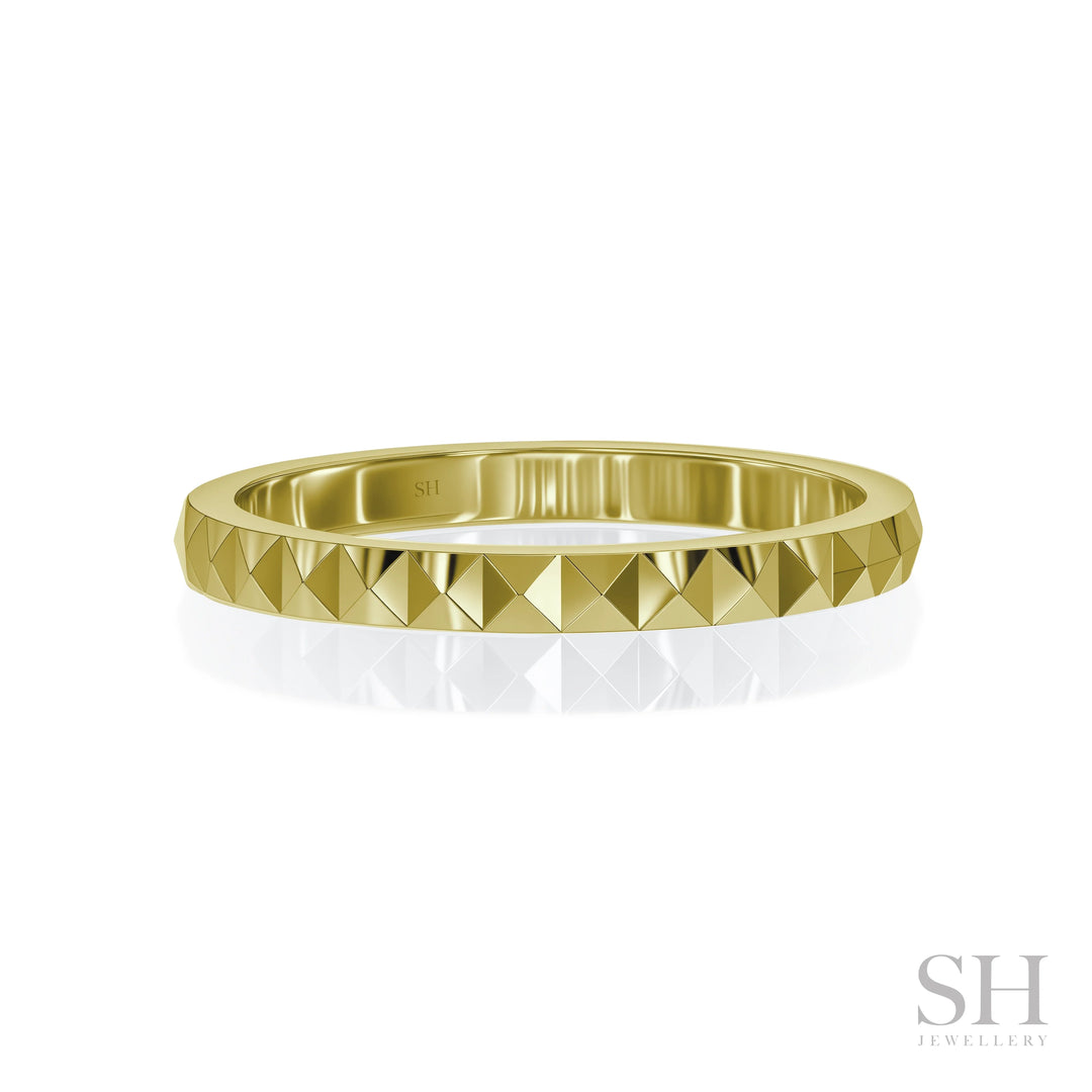 Double Prism Wedding Ring (2mm) - W1155 — 18kt Yellow Gold (Clearance)