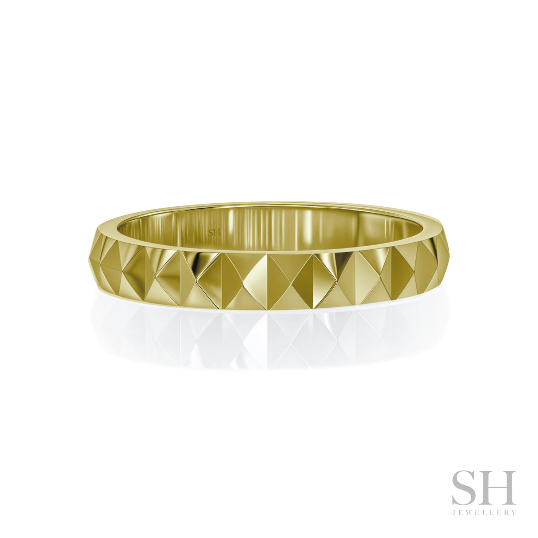 Double Prism Wedding Ring (3mm) - W1156 — 18kt Yellow Gold (Clearance)