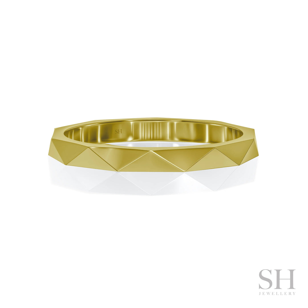 Facet Wedding Ring (2mm) - W1157 — 18kt Yellow Gold (Clearance)