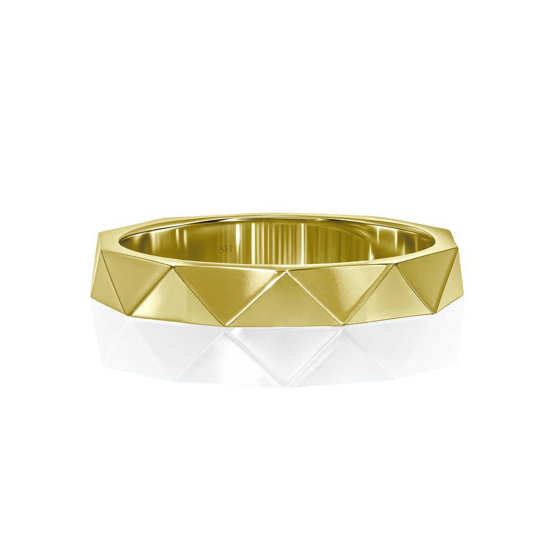 Facet Wedding Ring (3mm) - W1158 — 18kt Yellow Gold (Clearance)