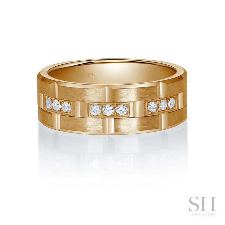 Tectonic Men's Diamond Wedding Ring (7.5mm) - W1165