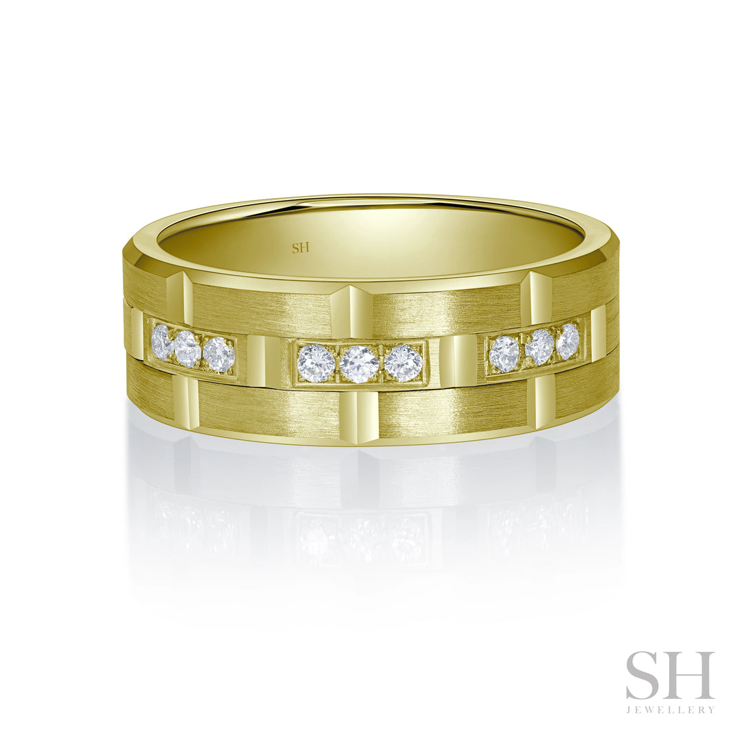 Tectonic Men's Diamond Wedding Ring (7.5mm) - W1165