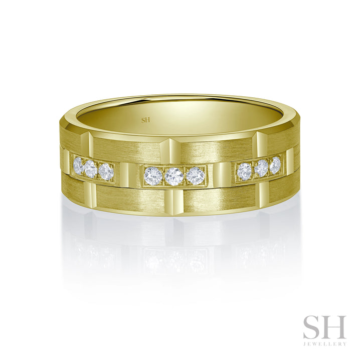 Tectonic Men's Diamond Wedding Ring (7.5mm) - W1165
