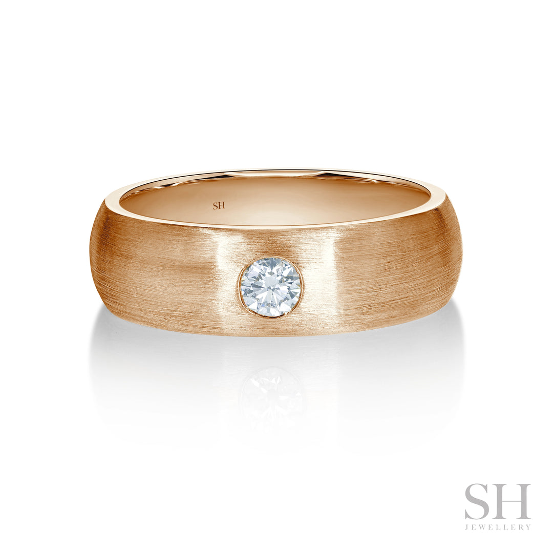 Horizon Men's Half Round Diamond Wedding Ring (7mm) - W1172
