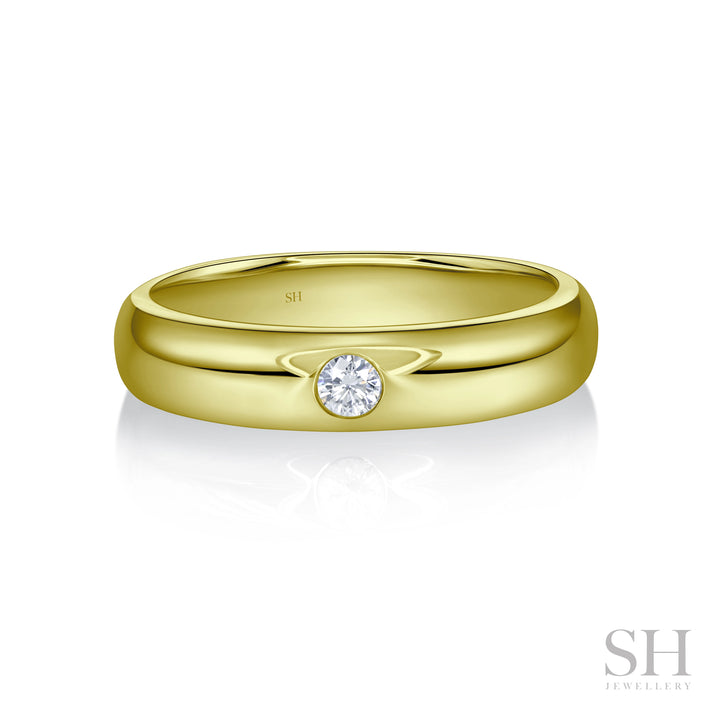 Men’s Rounded Classic Diamond Wedding Ring (5.2mm) - W1174