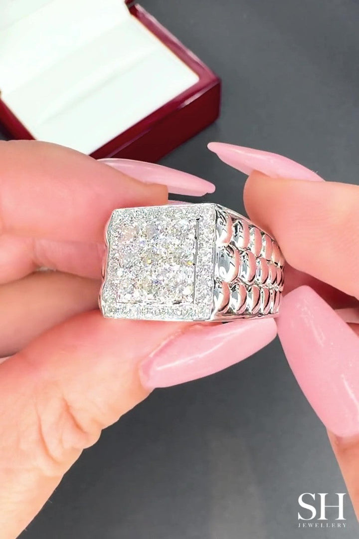 Waveforce Men's Diamond Ring - W1180 — 18kt White Gold (Clearance)