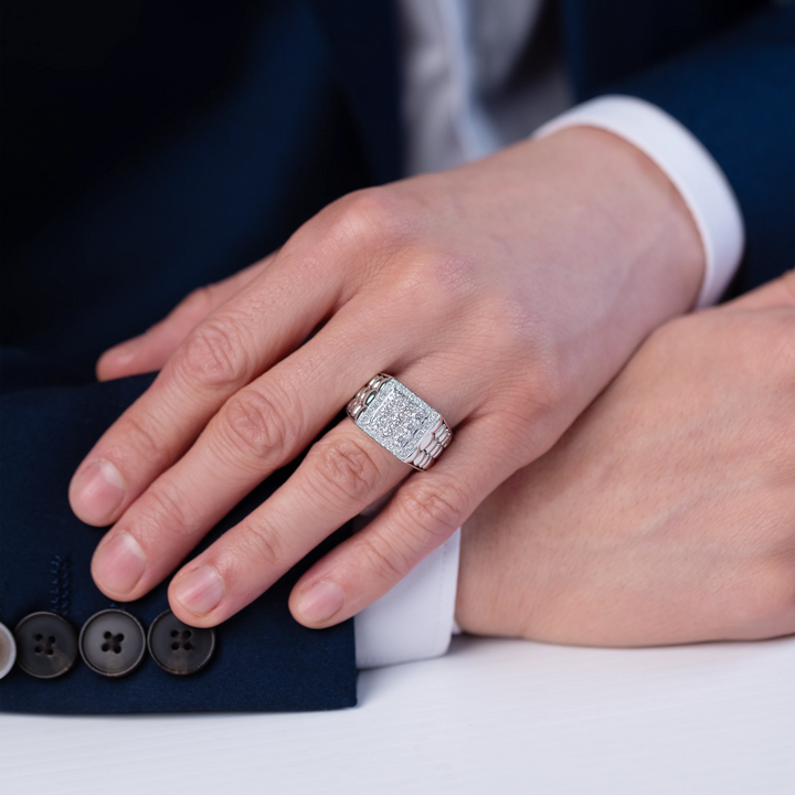 Waveforce Men's Diamond Ring - W1180 — 18kt White Gold (Clearance)