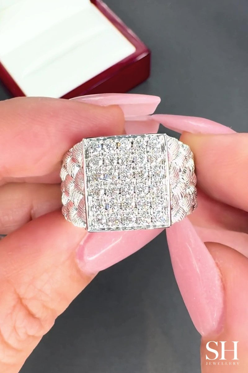 Forge Men's Diamond Ring - W1181 — 18kt White Gold (Clearance)
