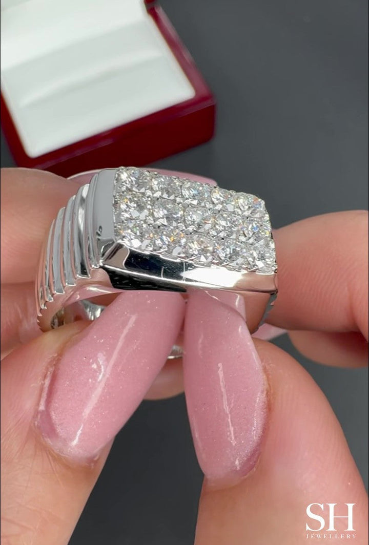 Array Men's Diamond Ring (11.7mm) - W1184 — 18kt White Gold (Clearance)