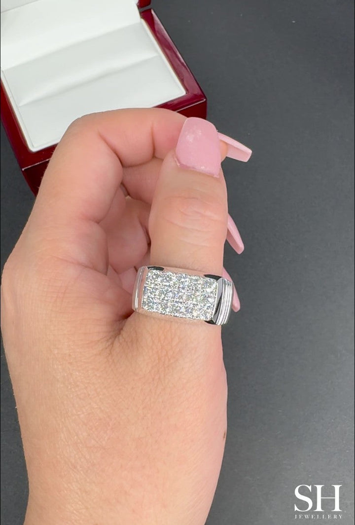 Array Men's Diamond Ring (11.7mm) - W1184 — 18kt White Gold (Clearance)