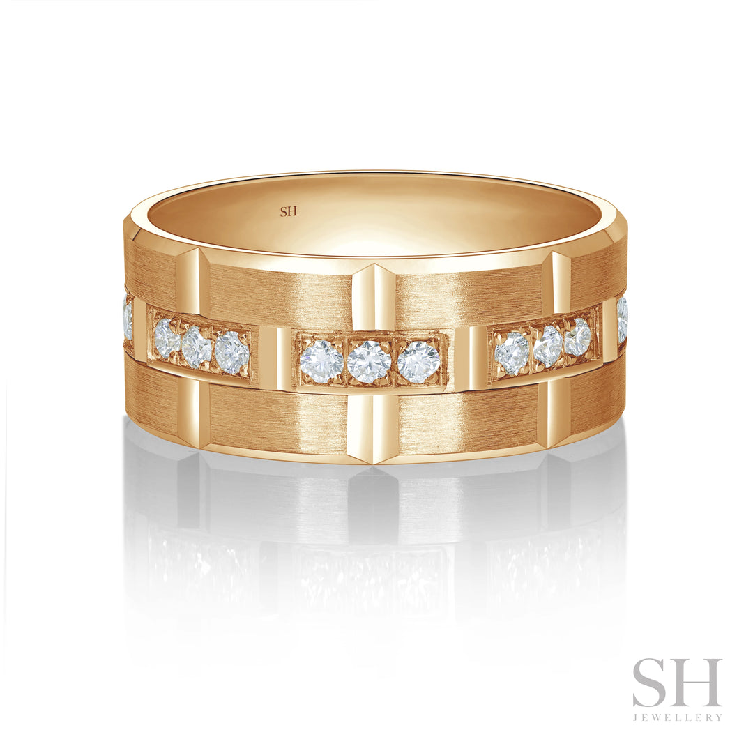 Tectonic Men's Diamond Eternity Wedding Ring (9.5mm) - W1250