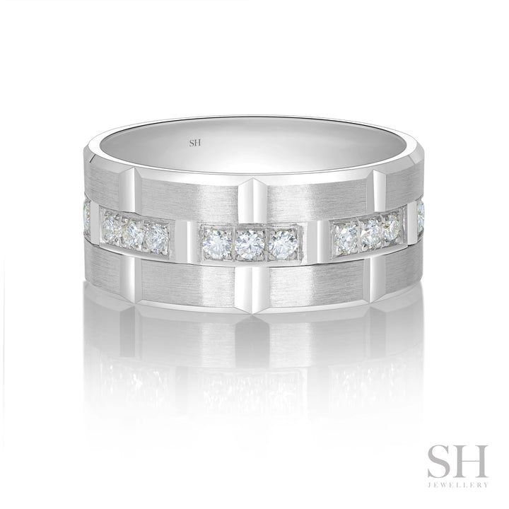 Tectonic Men's Diamond Eternity Wedding Ring (9.5mm) - W1250