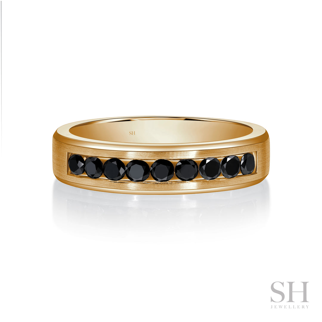 Men’s Black Diamond Band with Satin Finish (5.2mm) - W1254