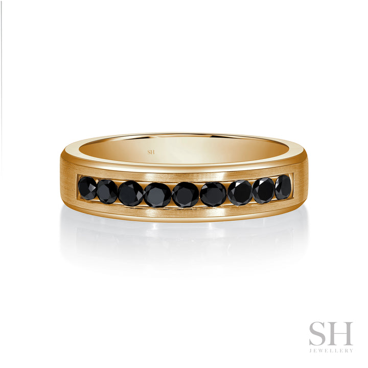 Men’s Black Diamond Band with Satin Finish (5.2mm) - W1254