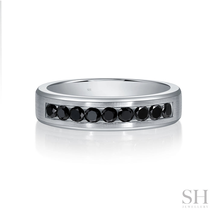 Men’s Black Diamond Band with Satin Finish (5.2mm) - W1254