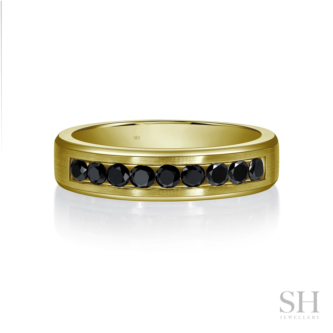 Men’s Black Diamond Band with Satin Finish (5.2mm) - W1254