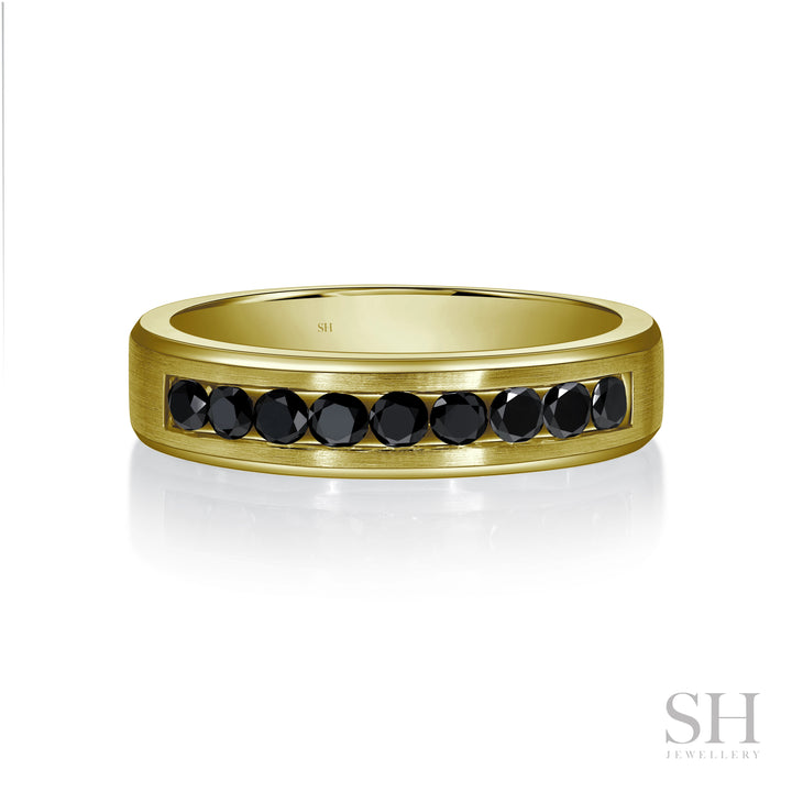 Men’s Black Diamond Band with Satin Finish (5.2mm) - W1254