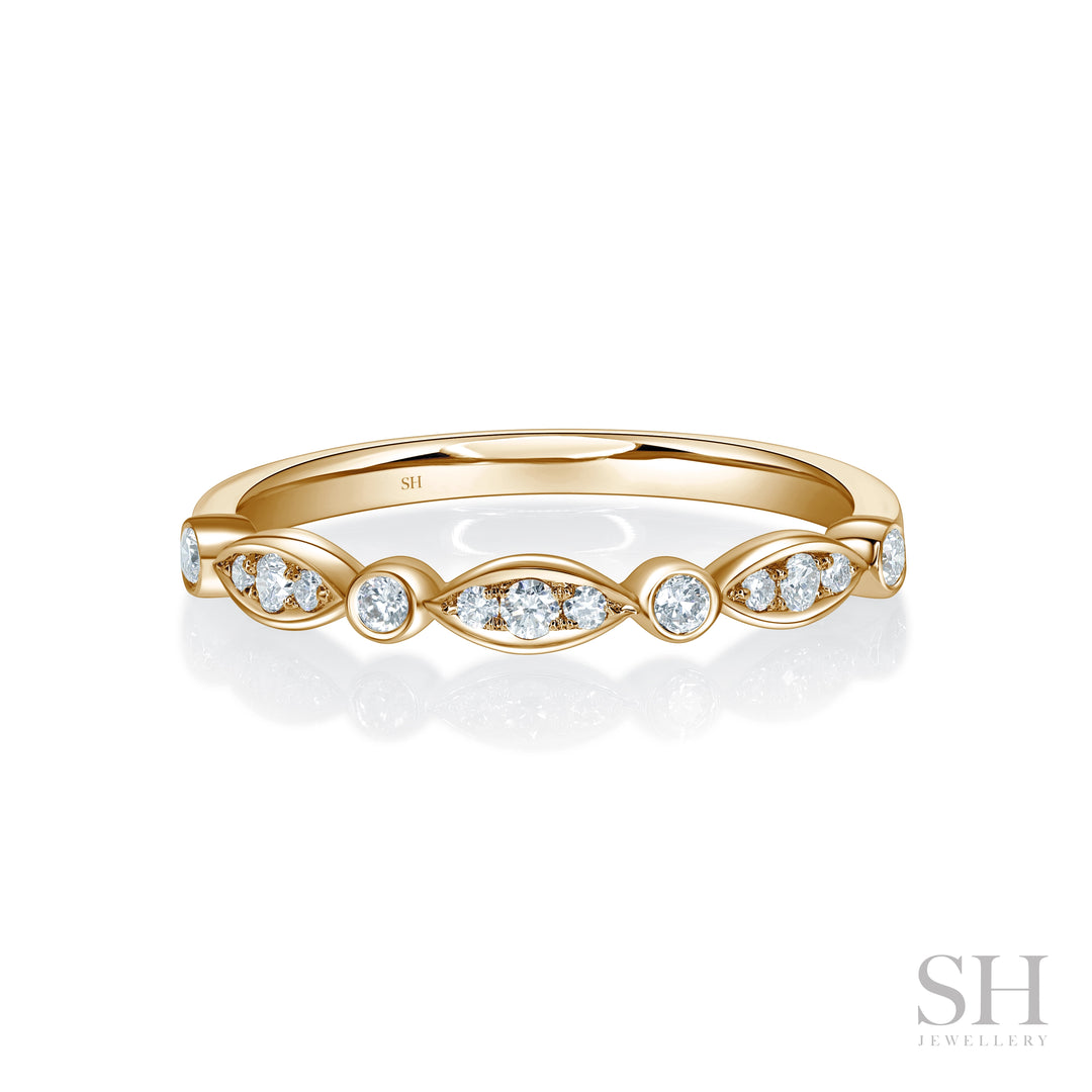 Channel Set Marquise Panels Diamond Ring (2.5mm) - W1257