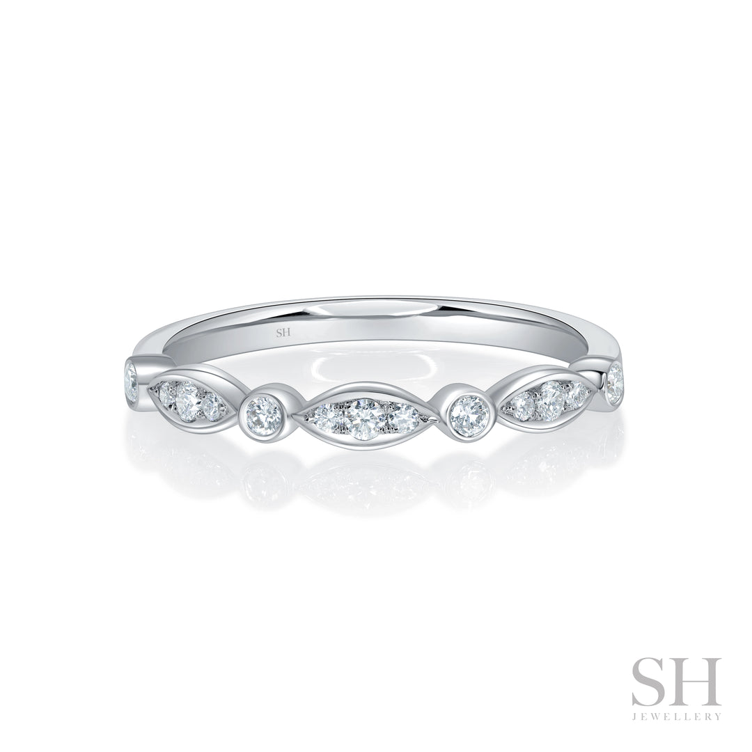 Channel Set Marquise Panels Diamond Ring (2.5mm) - W1257