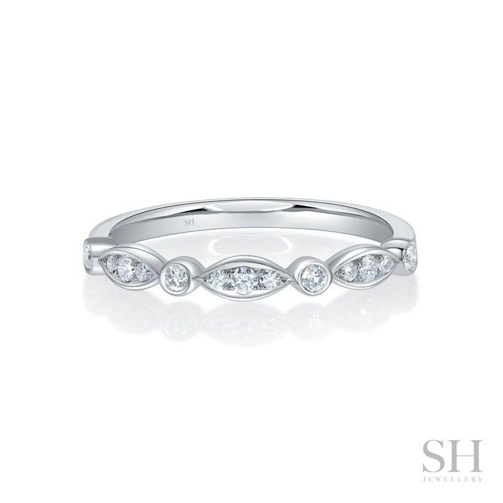 Channel Set Marquise Panels Diamond Ring (2.5mm) - W1257