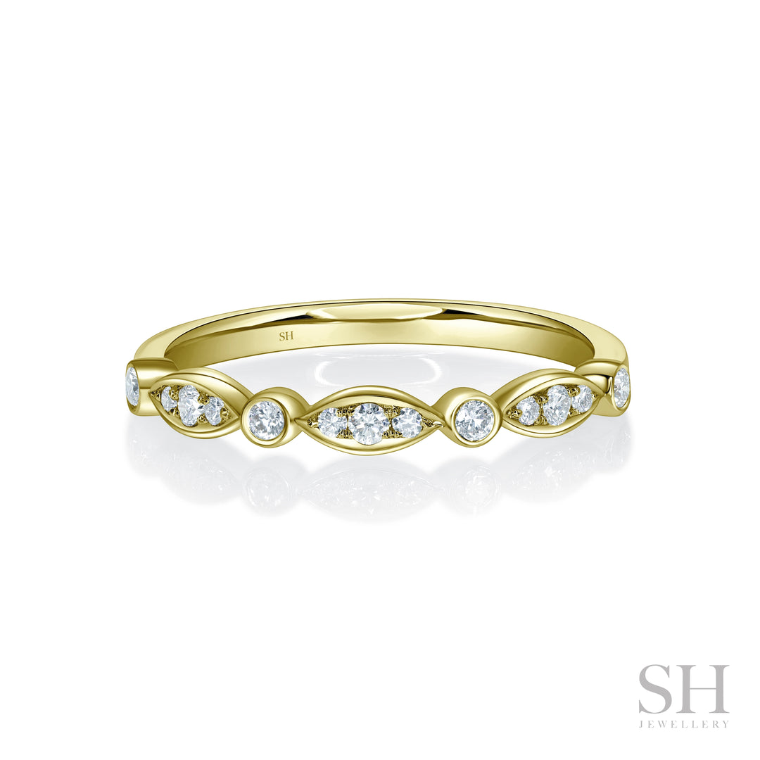 Channel Set Marquise Panels Diamond Ring (2.5mm) - W1257