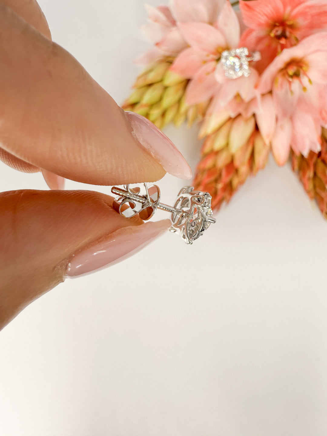 Prism Halo Earrings (0.35ct centre) - W1324 — 18kt White Gold · 0.35ct D SI1 (Clearance)