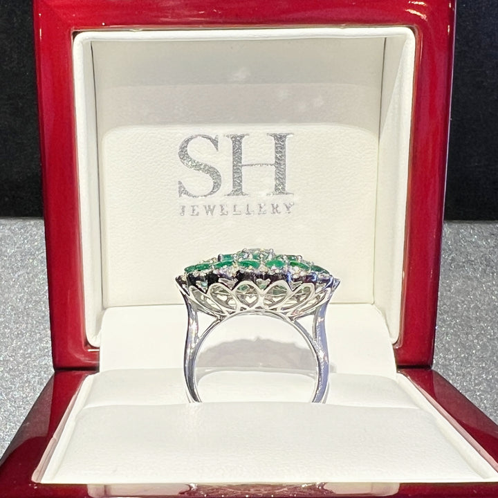 Emerald and Diamond Hemisphere Dress Ring - W1360