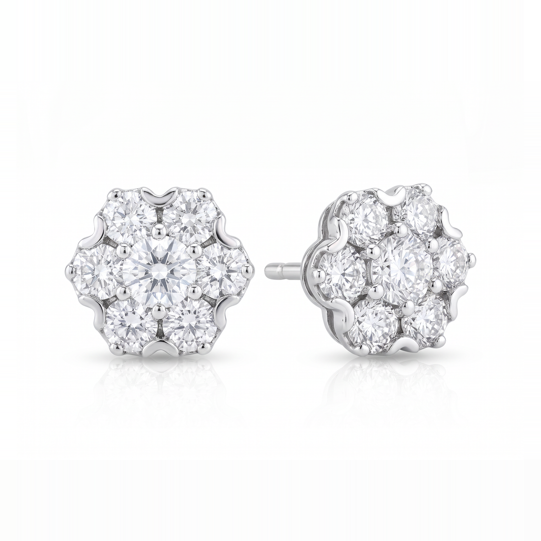 Petite Diamond Cluster Stud Earrings — 0.24ct TW (Clearance)