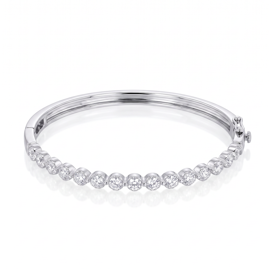 Diamond Line Hinged Bangle — 1.15ct TW