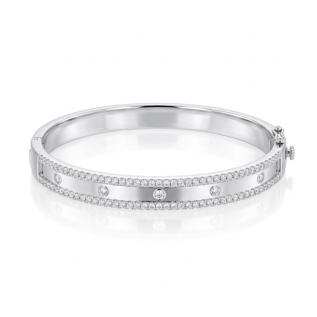 Pavé Diamond Wide Hinged Bangle — 1.04ct TW