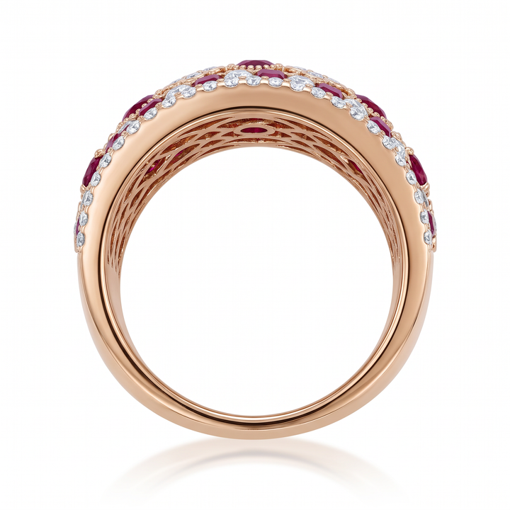 Ruby &amp; Diamond Statement Band, Rose Gold