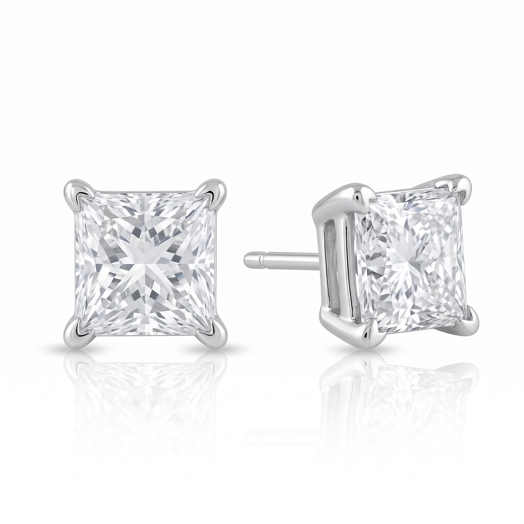 Princess-Cut Diamond Stud Earrings — 0.40ct TW