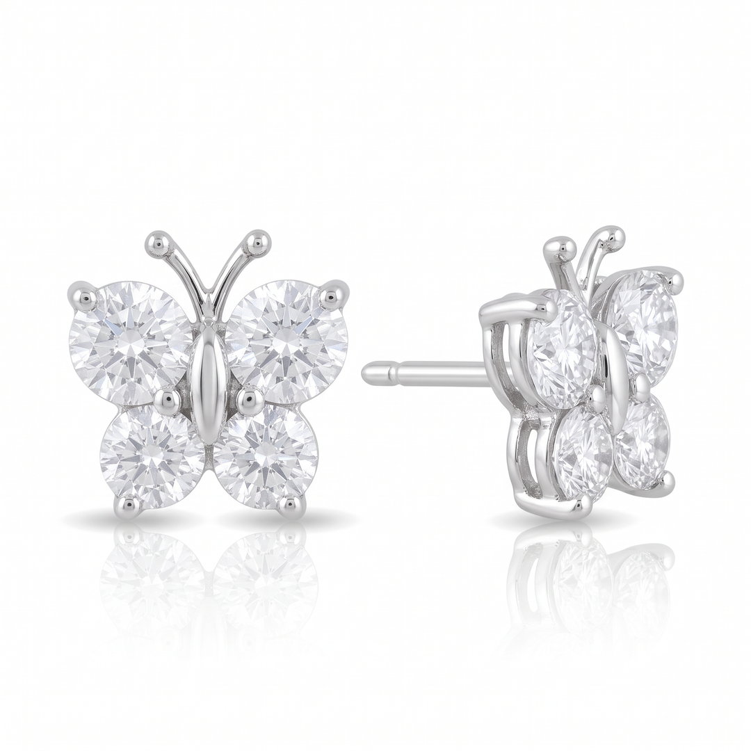 Diamond Butterfly Stud Earrings — 0.60ct TW