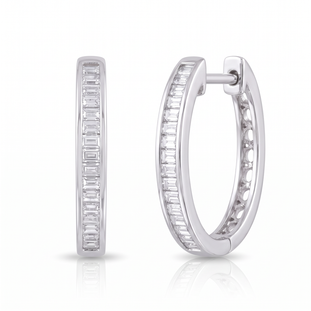Baguette Diamond Huggie Earrings — 0.20ct TW
