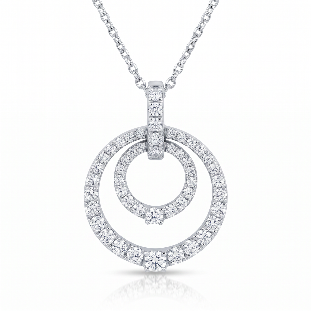 Double Circle Diamond Pendant — 0.45ct TW