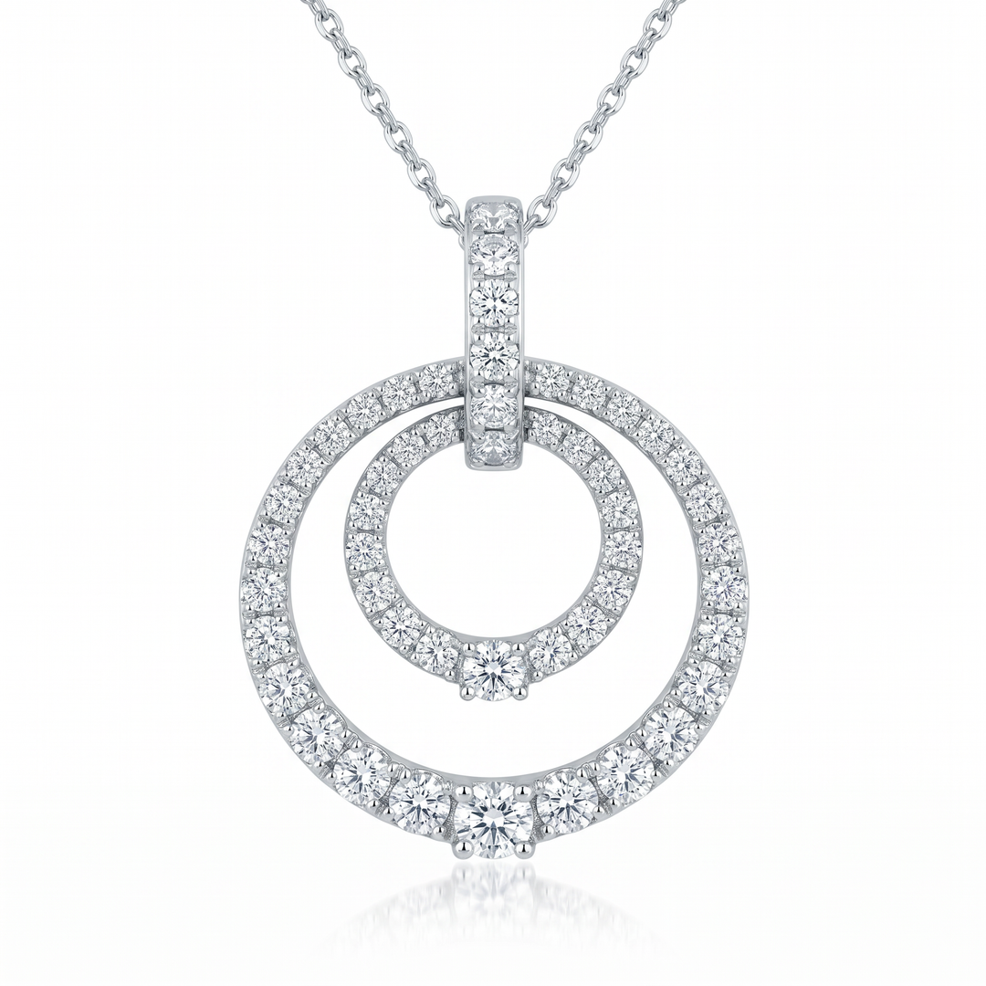 Double Circle Diamond Pendant — 0.45ct TW