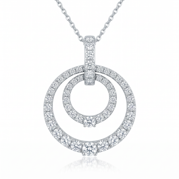 Double Circle Diamond Pendant — 0.45ct TW