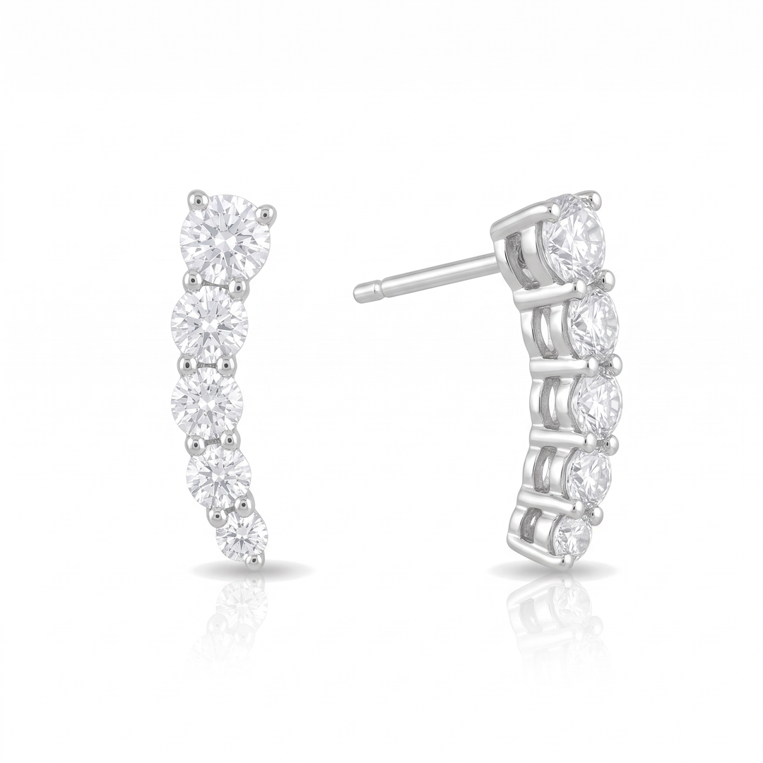 Graduated Diamond Climber Earrings — 0.60ct TW