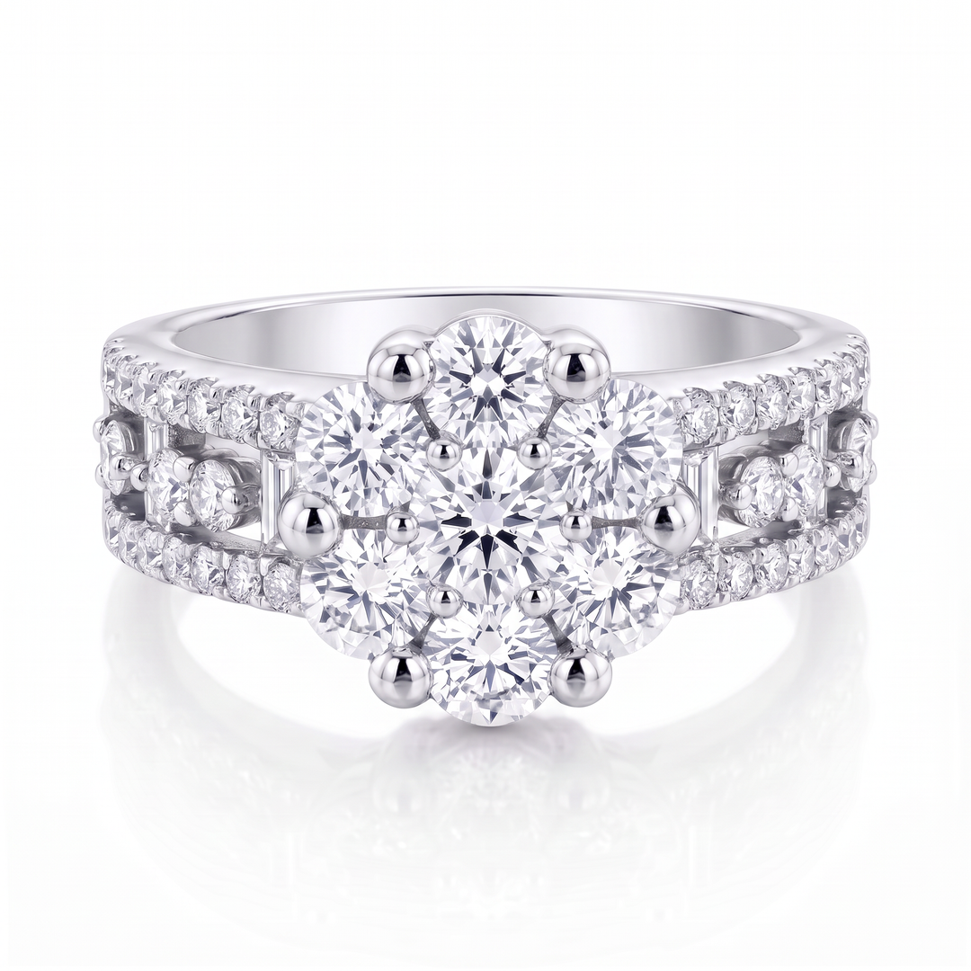 Diamond Cluster Halo Ring — 1.70ct TW