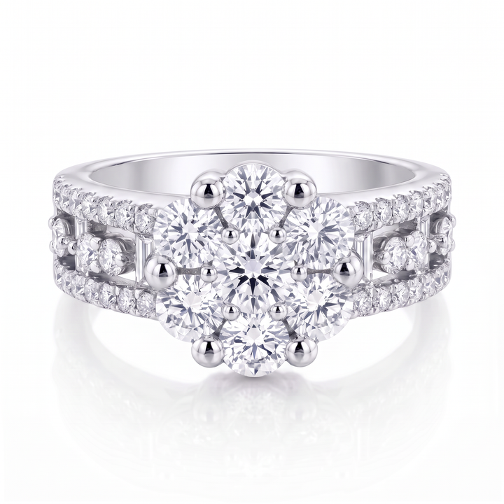Diamond Cluster Halo Ring — 1.70ct TW