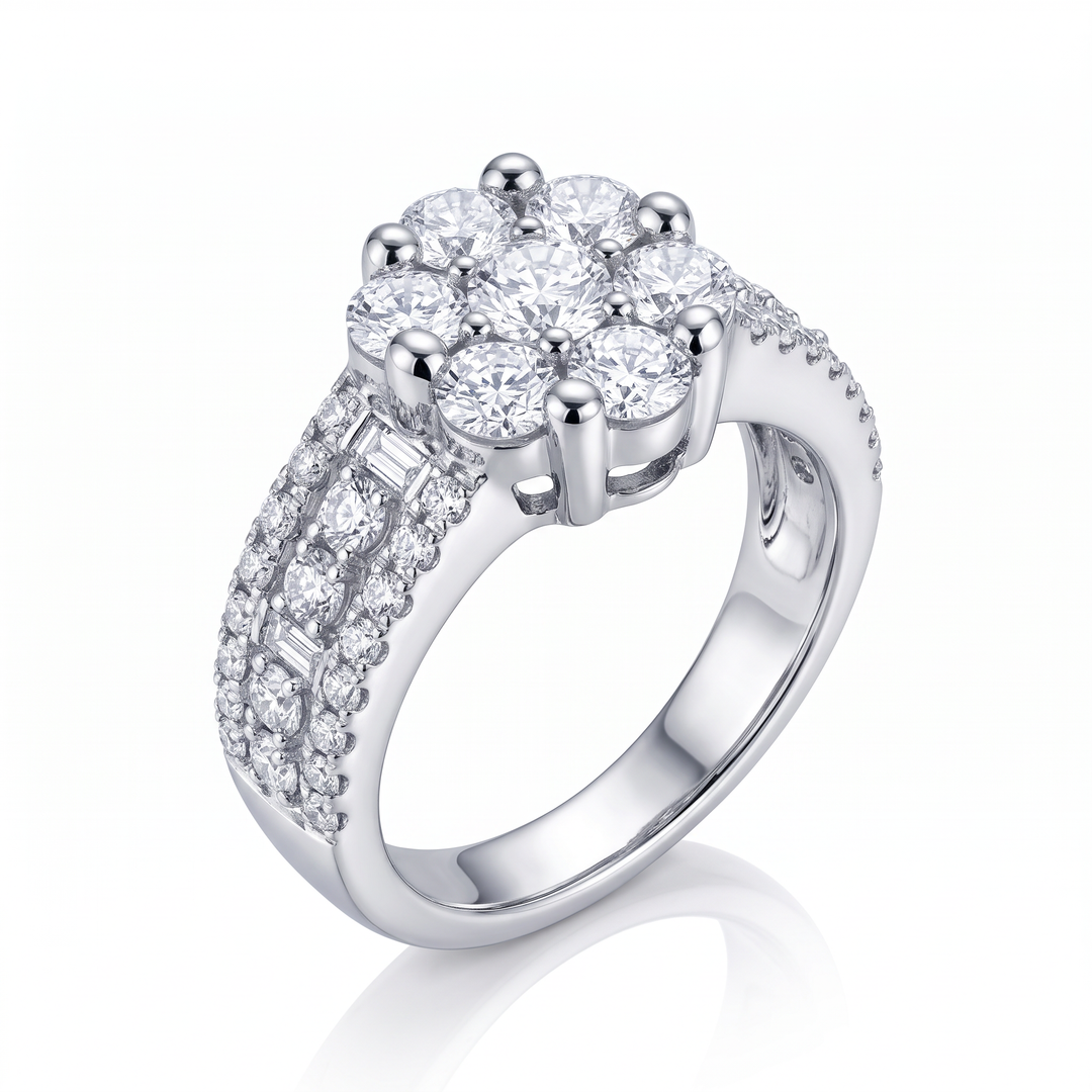 Diamond Cluster Halo Ring — 1.70ct TW