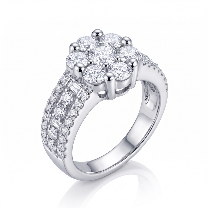 Diamond Cluster Halo Ring — 1.70ct TW