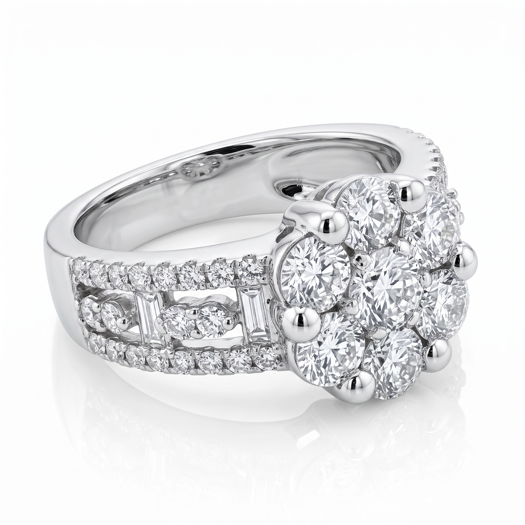 Diamond Cluster Halo Ring — 1.70ct TW