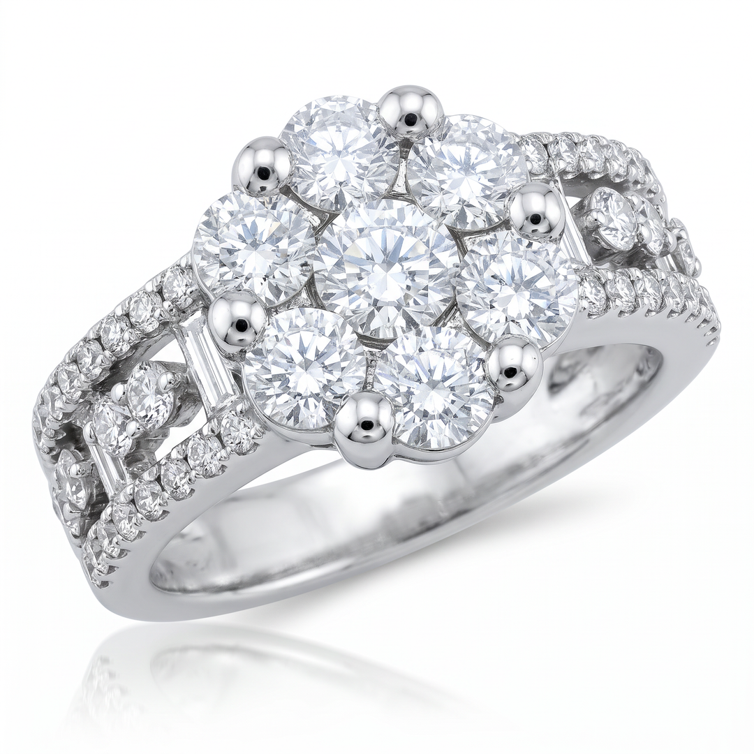 Diamond Cluster Halo Ring — 1.70ct TW