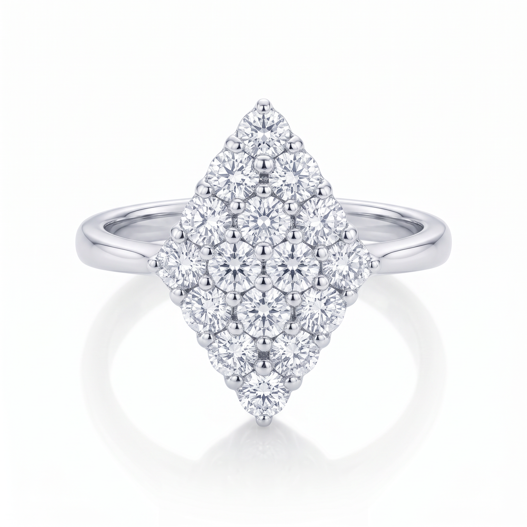 Kite-Shaped Diamond Cluster Ring — 1.12ct TW