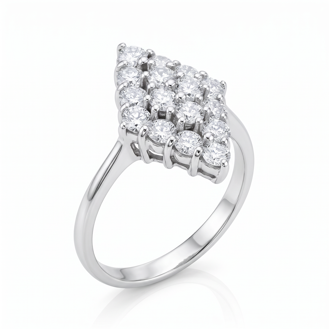 Kite-Shaped Diamond Cluster Ring — 1.12ct TW